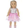18 inch doll summer dress cute pink butterfly tutu skirt for 45cm girl doll apparel new SKU - Pink Dress / 18-Inch Doll Clothes
