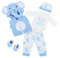 Winter pluche cartoon poppenkleding set voor 18 inch poppen, schattige blauwe olifant outfit. - Olifant Stijl (Q18-1041)