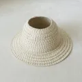 Miniature woven straw hat accessory for dolls cute sunhat stylish handmade miniature headwear - For 17CM Doll / Classic Pink Ribbon (CM-012)