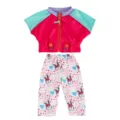 43cm doll clothes set short sleeve jacket and cute rabbit print pants for girl doll outfit - Zipper Jacket Printed Pants Two-Piece Set (Q18-1007) / 43CM Specification