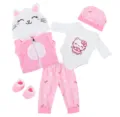18 inch pop kleding winter pluche cartoon outfit set voor amerikaanse poppen kleding leuk - Roze Kat Stijl (Q18-1038)