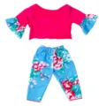 Doll clothes set 45cm pink top and floral pants outfit for toy dolls daily wear - Top (QD18-058) / 45cm Doll Clothes