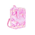 Rosa Kinder Rucksack Detailansicht mit niedlichem Wolken Stern Muster und Netztasche. - Rosa Wolkenmuster Puppenrucksack (PJ-458-17-03)