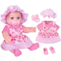 12 Zoll Reborn Baby Puppe Set mit rosa Kleid Hut Schnuller und Schuhen für Kinder Spielzeug. - SH-171 Stil (12 Zoll Puppen Kombi)