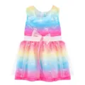 18 Inch Doll Clothes Rainbow Gradient Dress Cute Reindeer Print Party Outfit Accessories - Rainbow Gradient Dress (Q18-978)