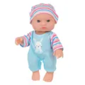 6.5-inch cute reborn baby doll toy with striped hat and blue bunny romper for kids - Blue Rabbit Style (ST-Q6-003B) / 16.5cm / 6.5in