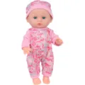 Cute vinyl baby doll with pink floral romper and matching hat, perfect toy gift for kids. - Pink Abstract Print Romper (ST-Q9-002C) / 24cm Dolls