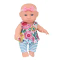 6.5 inch reborn baby doll with floral outfit and bow headband, cute simulation toy for kids. - Floral Stripe Style (ST-Q6-003C) / 16.5cm / 6.5in