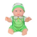 25cm Cute Vinyl Baby Doll Infant Toy with Green Frog Outfit and Matching Hat Style Variant - Frog Style (ST-Q10-066C) / 25cm Dolls / Green