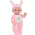 Cute pink vinyl baby doll with plush bunny ears hat and unicorn outfit for girls and kids. - Pink Unicorn Romper (ST-Q9-004A) / 24cm Dolls