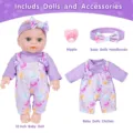 12 inch vinyl reborn baby doll toy set with cute clothes, headband, and pacifier accessories. - SH-152 Doll Sets / 30cm