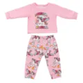 Pink unicorn long sleeve top and pants set for 43cm doll, cute cartoon doll clothes outfit. - Pink Long Sleeve Top & Pants Set (Q18-952) / Suitable for 43CM Dolls