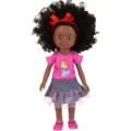 10 inch African black baby doll vinyl reborn doll with curly hair and pink outfit variant. - Tie-Dye Skirt Style (ST-Q10-067C)