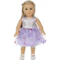 18 Inch Doll Clothes Summer Purple Dress Cute Butterfly Outfit for 45cm Dolls Gift - Purple Dress / 18-Inch Doll Clothes