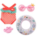 Summer doll swimsuit set with polka dot swimwear sunglasses float ring shoes for 45cm dolls - Red White Polka Dot Full Combo Set Backup (AL-002 Combo)