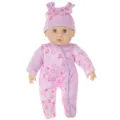 30cm Reborn Babypuppe Weichkoerper Kleinkind Spielzeug Rosa Herzchenkleidung Ohrenhut - Lila Herzpuppe / 30 cm