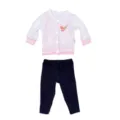 45cm doll clothes set pink baseball jacket and dark blue pants for fashion doll dress up. - Tops / Pink White Butterfly Baseball (Q18-862)
