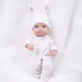 20cm Rebirth Baby Doll Soft Vinyl Newborn Doll with Cute Bunny Hat Toy for Kids Wholesale - Rabbit Pajamas Style
