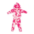 Pink tie-dye hoodie and pants set for 45cm dolls, cute fashion sportswear outfit for toys. - Tops / Pink White Tie-Dye Hooded (Q18-823)