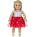18 inch American girl doll dress clothes set spring summer 45cm doll red tutu outfit apparel - Red Dress / 18-Inch Doll Clothes