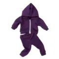 Purple doll tracksuit with hooded zip jacket and trousers, perfect for 45cm fashion dolls. - Tops / Dark Purple Hooded (QD18-341)