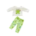 Niedliches 45cm Puppenkleidung Set Langarmshirt grüne Frosch Hose für 18 Zoll Puppen - Für 18-Zoll-Puppe / Hellgrünes Froschmuster (Q18-358)