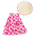 18 inch doll clothes set pink daisy dress matching straw hat toy accessory variant - Pink Daisy Print / 18-inch Doll Clothes