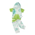 45cm doll clothes short sleeve hoodie tie dye sportswear set for fashion vinyl dolls. - Tops / Green White Tie-Dye Hooded (QD18-340)
