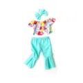 18 Inch Doll Clothes Set Colorful Shell Print Off-Shoulder Top Flare Pants Blue Variant - Shell Print Set (Q18-162)