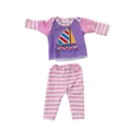 Cute 45cm doll clothes set, purple top with sailboat pattern and pink striped pants for toys. - Top (Q18-556) / 45cm Doll Clothes