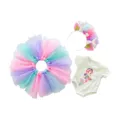 18 inch doll clothes set tutu skirt mermaid headband romper dress cute doll costume accessories - Light Multicolor Mermaid (Q18-369) / Three-Piece Set / Colorful