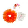18 inch American girl doll clothes set mermaid tutu skirt headband bodysuit dress up - Q18-431 Orange Mermaid Tulle Skirt / 16-18 Inch Doll Clothes