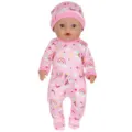 45cm baby doll clothes pink unicorn romper and hat set spring summer kids toy outfit - Pink Unicorn All-Over Print Romper Set (QD18-563-02) / 45cm Doll Clothes