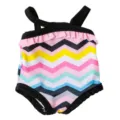 Doll swimsuit colourful zig zag pattern 18 inch doll clothes doll accessory swimwear apparel - Colorful Wave Pattern Strap Style (QD18-037)
