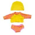 18 inch doll swimwear set cute floral rash guard and cap for toy dress up play - Floral Swimsuit Style (QD18-016) / Standard Size