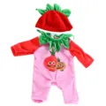 18 Inch American Doll Clothes Cute Fruit Series Romper Hat Set 45cm Doll Outfit Accessories - Strawberry Style (Q18-134) / 18-inch Doll