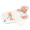 Poupée reborn bébé de 18 pouces avec bonnet en dentelle, jolis vêtements et lit. - Style Lit Floral Rose Yeux Fermés (Q18-24016) / 18 Pouces