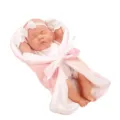 Poupon Reborn 12 Pouces Mignon Jouet Nouveau-né avec Gigoteuse et Bandeau à Pois Rose - Ensemble Bébé Simulation (Q14-23004C) / Comprend une Poupée et un Sac de Couchage / Pois Roses