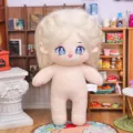 20cm unmarkierte baumwollpuppe nackte plueschpuppe mit fluffigem haar und süßem gesicht. - Qian Qian (Hellgold flauschig)