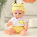 Bambola neonato in vinile 30cm set di vestiti con cappello rana giocattolo per bambini. - Stile Rana Gialla / Versione silenziosa da 30 cm