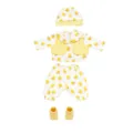 18 Inch Doll Clothes Set Yellow Duck Print Romper Outfit Cute Toy Clothes for Baby Dolls - Yellow Duck Romper (QD18-799)