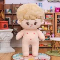 20cm unzugeordnete Baumwolle Plueschpuppe nackter Korper blonde flauschige Haare - Xiao Dai (Hellgold kurzes Haar) / 20cm Nackte Puppe / Hellgold