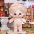 20cm haarlos baumwolle pluesch puppe nackte puppe flauschiges haar suesses geschenk spielzeug - Ke Ke (Hellgold flauschig ohne Skelett)