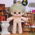 20cm plueschpuppe fluffig gruenes haar nackte baumwollpuppe kawaii spielzeug figur - Langbeinige Yuki