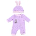 Cute 43cm doll clothes set including bunny ears hat and purple dotted romper for baby dolls. - Purple Rabbit Style (Q18-939-01) / 18 Inch