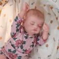 45cm reborn baby doll realistic vinyl newborn infant sleeping toy cute floral outfit new - Pink Floral Jumpsuit Style (Q18-073-054)