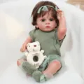 22 inch reborn baby doll soft vinyl silicone lifelike newborn infant toy green outfit - Green Knit Set Only (Without Doll) (Q22-022-061) / 55cm