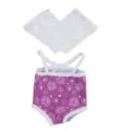 45cm doll clothes summer swimwear outfit with lace accessory for american girl doll - Purple Print Peace Sign Style (QD18-038)