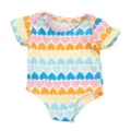 Buntes Herzmuster Puppen Body Kurzarm Puppenkleidung niedliches Outfit Accessoire - Herz Print Romper (QD18-067)