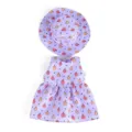 18 Zoll amerikanische Puppenkleidung Set lila Heissluftballon Kleid und Sonnenhut Spielzeug - Für 18-Zoll-Puppe / Violettes Blumenmuster